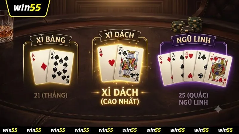 Các bộ bài đặc biệt như Ngũ Linh và Xì Bàng minh họa cho cách rút xì dách chiến thắng.