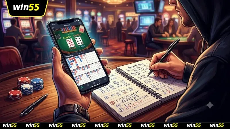 Người chơi kết hợp cách đọc bảng cầu baccarat big road với kế hoạch quản lý vốn thực chiến hiệu quả